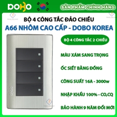 Bộ công tắc ổ cắm điện âm tường DoBo Hàn Quốc A66 nhôm cao cấp nhập khẩu chính hãng - Bảo hành 9 năm - NPP Trung Kiên
