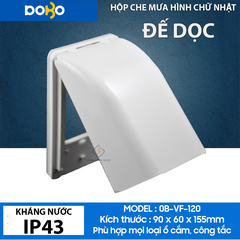 Hộp Chống Nước - Hộp Che Mưa cho ổ cắm điện âm tường hình vuông (Hàng Chính Hãng DoBo Korea - Loại Tốt - Kháng nước IP44