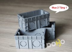 Đế âm tường cho ổ cắm điện chữ nhật cao cấp DoBo Korea - Hàng chính hãng - Đế chôn âm tường chống cháy 86x180x50mm
