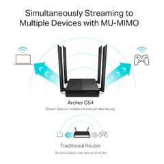 Router WiFi AC1200 Gigabit MU-MIMO Tplink C64