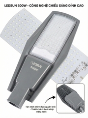 Đèn đường thấu kính 500W, LS-DDN500, có tích hợp năng lượng mặt trời