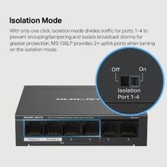 MS106LP Switch 6 cổng 10/100Mbps với 4 cổng PoE+