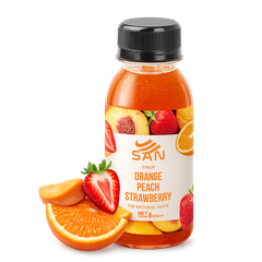 SYRUP CAM ĐÀO DÂU Chai 1Kg, tặng sách công thức, tiện dụng, trái cây tự nhiên, đậm đặc, chuyên dùng pha chế trà trái cây, soda
