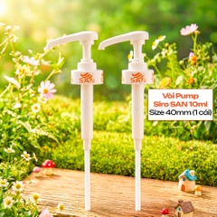 Vòi Pump Siro SAN 10ml Cho Chai 1Kg / 2.5Kg – Pump Nhựa Cao Cấp, Định Lượng Chuẩn, Size 40mm