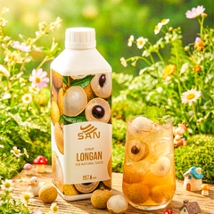 SYRUP LONG NHÃN (1 kg), tặng sách công thức, tiện dụng, trái cây tự nhiên, đậm đặc, chuyên dùng pha chế trà trái cây, soda