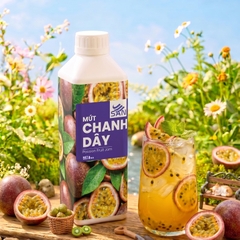 Mứt Chanh Dây Chanh Leo Chai 1kg Tiện Dụng, Chuẩn Pha Chế Trà Trái Cây, Đồ Uống