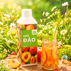 Mứt Đào Tươi Chai 1kg Tiện Dụng, Chuẩn Pha Chế Trà Đào, Trà Trái Cây, Đồ Uống
