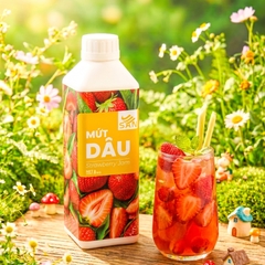 Mứt Dâu Tây Đậm Đặc Chai 1kg Tiện Dụng, Chuẩn Pha Chế Trà Sữa, Sinh Tố, Làm Bánh