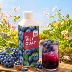 Mứt Việt Quất Blueberry Chai 1kg Tiện Dụng, Chuẩn Pha Chế Sinh Tố, Trà Sữa, Làm Bánh