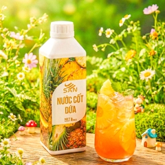 Nước Cốt Dứa SAN Chai 1Kg, có mẫu thử, công thức, pha chế chuẩn quán, dễ sử dụng, đủ hương vị