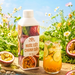 Nước Cốt Chanh Dây SAN Chai 1Kg – Pha Trà Trái Cây, Soda, Đá Xay, Sữa Chua