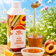 Syrup Đào Cam Sả SAN Chai 1Kg