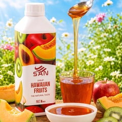Syrup Táo Đào Dưa Lưới SAN Chai 1Kg