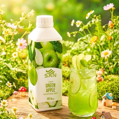 SYRUP TÁO XANH (1 kg), tặng sách công thức, tiện dụng, trái cây tự nhiên, đậm đặc, chuyên dùng pha chế trà trái cây, soda