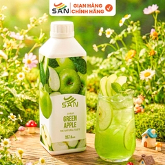 SYRUP TÁO XANH (1 kg), tặng sách công thức, tiện dụng, trái cây tự nhiên, đậm đặc, chuyên dùng pha chế trà trái cây, soda