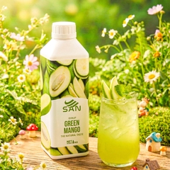 SYRUP XOÀI NON (1 kg), tặng sách công thức, tiện dụng, trái cây tự nhiên, đậm đặc, chuyên dùng pha chế trà trái cây, soda