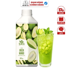 SYRUP XOÀI NON (1 kg), tặng sách công thức, tiện dụng, trái cây tự nhiên, đậm đặc, chuyên dùng pha chế trà trái cây, soda