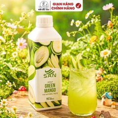 SYRUP XOÀI NON (1 kg), tặng sách công thức, tiện dụng, trái cây tự nhiên, đậm đặc, chuyên dùng pha chế trà trái cây, soda