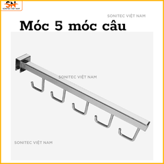 Móc 5 Móc Câu Treo Phụ Kiện – Cài Rãnh Nhôm, Bắn Vít, Thanh U | Treo Gọn Gàng, Linh Hoạt