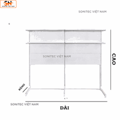 Kệ Để Bàn 2 Tầng Ghép Đôi Khung Lưới – Kệ Trưng Bày Sơn Tĩnh Điện Cỡ Lớn