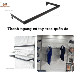 Thanh ngang treo quần áo trực tiếp gắn kệ