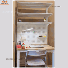Kệ Đơn 3 Tầng Gắn Chân Đứng – Tầng Dưới Lưới Trưng Bày Đa Năng