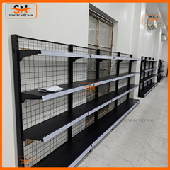 Kệ siêu thị đơn lưng lưới nhiều kích thước – Giải pháp trưng bày linh hoạt, bền bỉ - KSTĐ