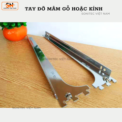 TAY ĐỠ MÂM GỖ HOẶC MẶT KÍNH CÀI THANH RAY M32M33