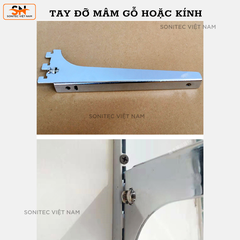 TAY ĐỠ MÂM GỖ HOẶC MẶT KÍNH CÀI THANH RAY M32M33