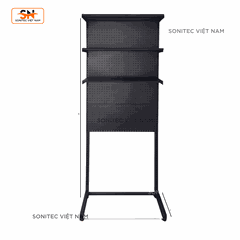 Kệ trang trí 3 tầng có lưới - Kệ sắt lắp ghép đa năng trưng bày để bàn hoặc sát tường