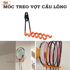 Móc Treo Vợt Cầu Lông – Giá Đỡ Sóng Tường Giữ Nhiều Vợt – Bền, Đẹp, Tiện Lợi