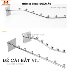 Móc Bi Treo Quần Áo – Móc Treo Đa Năng Đế Cài Bắt Vít Cho Shop Thời Trang, Siêu Thị