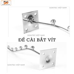 Móc Bi Treo Quần Áo – Móc Treo Đa Năng Đế Cài Bắt Vít Cho Shop Thời Trang, Siêu Thị