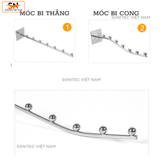 Móc Bi Treo Quần Áo – Móc Treo Đa Năng Đế Cài Bắt Vít Cho Shop Thời Trang, Siêu Thị