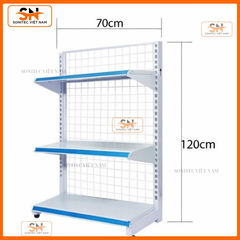 Kệ siêu thị đơn lưng lưới nhiều kích thước – Giải pháp trưng bày linh hoạt, bền bỉ - KSTĐ