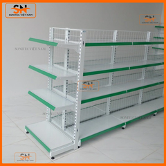 Kệ siêu thị đơn lưng lưới nhiều kích thước – Giải pháp trưng bày linh hoạt, bền bỉ - KSTĐ