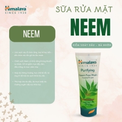 [COMBO 2] Sữa rửa mặt dịu nhẹ giúp giảm mụn chiết xuất từ lá neem Himalaya Purifying Neem Face Wash 50ML (2 CHAI)