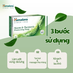 Xà phòng giảm mụn cơ thể từ lá neem Himalaya Neem & Tumeric Soap (1 bánh)