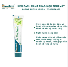 [COMBO 3] KEM ĐÁNH RĂNG HIMALAYA ACTIVE FRESH HERBAL TOOTHPASTE BẢO VỆ NƯỚU GIÚP HƠI THỞ THƠM MÁT (3 TUÝP)