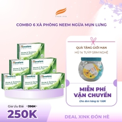 [MUA 6 TẶNG HŨ NGHỆ] Combo 6 xà phòng giảm mụn cơ thể từ lá neem Himalaya Neem & Tumeric Soap (6 BÁNH+ 1 HŨ SRM NGHỆ 14 TUÝP)