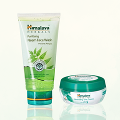 Combo làm sạch da và dưỡng ẩm dịu nhẹ Neem Himalaya Neem Face Wash 150ml & Nourishing Skin Cream 50ml