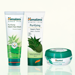 Combo sạch nhờn và giảm mụn cho da dầu Himalaya Neem Face Wash 100ml & Neem Face Pack 100ml & Purifying Neem Face Gel 50ml