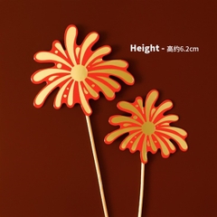 Set 2 que cắm tết pháo hoa vàng đỏ