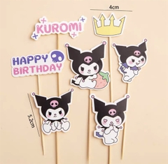 10 set que cắm HPBD Kuromi + vương miện vàng