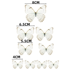 Set que cắm sắt 9 con bướm màu trắng kem