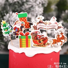 Set 24 que cắm GS ông già noel + xe kéo tuần lộc