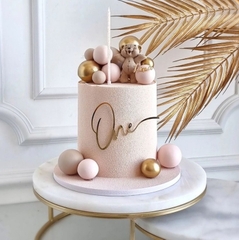 Topper mica mẫu mới chữ One vàng 1 (ko que)