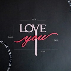 Topper mica Love You hồng mẫu mới