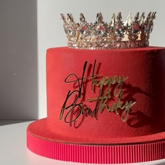Topper mica HPBD mẫu mới vàng nghiêng 29