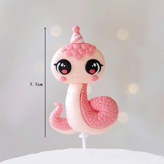 Trang trí gốm mềm tết rắn hồng cute